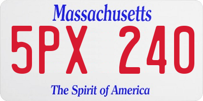MA license plate 5PX240