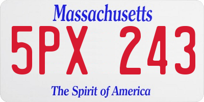 MA license plate 5PX243