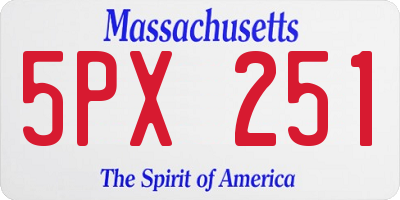 MA license plate 5PX251