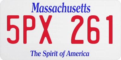 MA license plate 5PX261