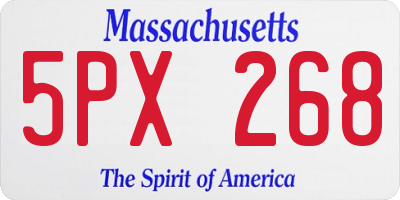 MA license plate 5PX268