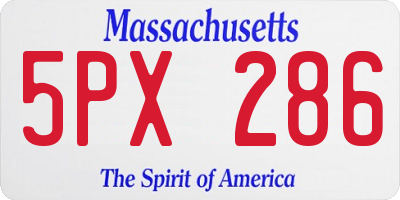 MA license plate 5PX286