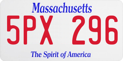 MA license plate 5PX296