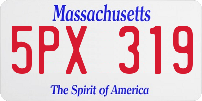 MA license plate 5PX319
