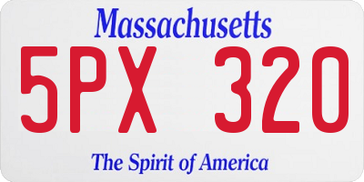 MA license plate 5PX320
