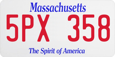 MA license plate 5PX358
