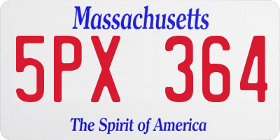 MA license plate 5PX364