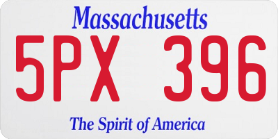 MA license plate 5PX396