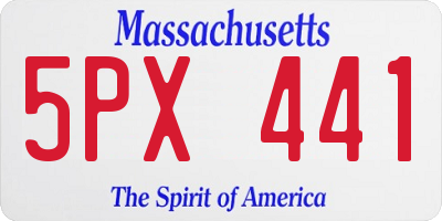 MA license plate 5PX441