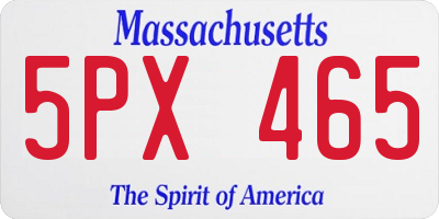 MA license plate 5PX465