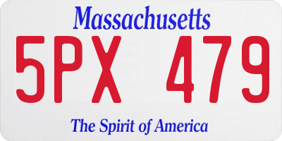 MA license plate 5PX479