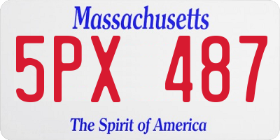 MA license plate 5PX487