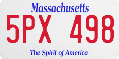 MA license plate 5PX498