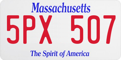 MA license plate 5PX507
