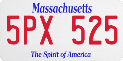 MA license plate 5PX525