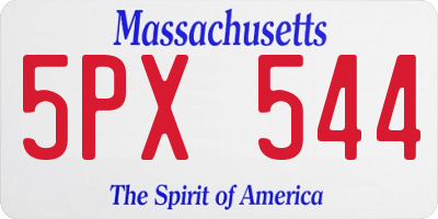 MA license plate 5PX544