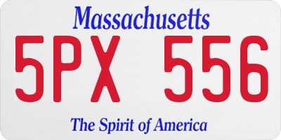 MA license plate 5PX556