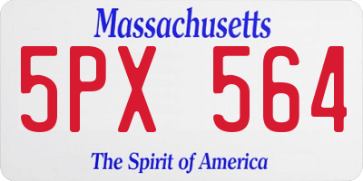 MA license plate 5PX564