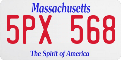 MA license plate 5PX568
