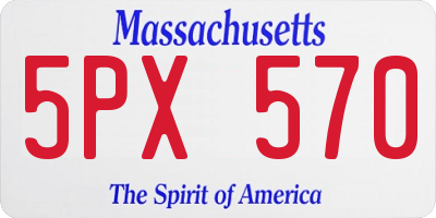 MA license plate 5PX570
