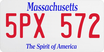 MA license plate 5PX572