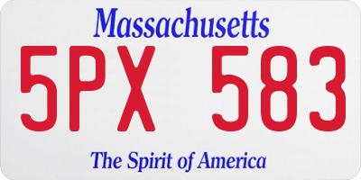MA license plate 5PX583