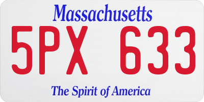 MA license plate 5PX633