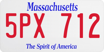 MA license plate 5PX712