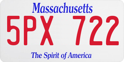 MA license plate 5PX722