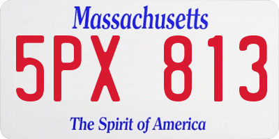 MA license plate 5PX813