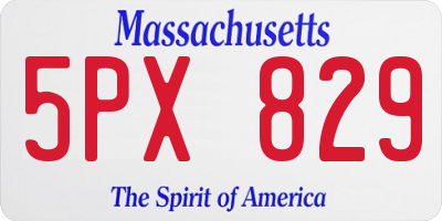MA license plate 5PX829