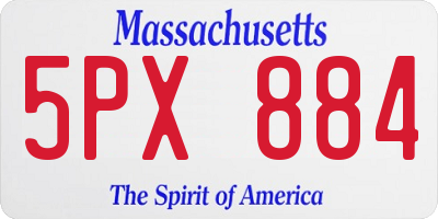 MA license plate 5PX884