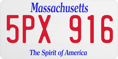 MA license plate 5PX916