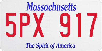 MA license plate 5PX917