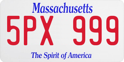 MA license plate 5PX999