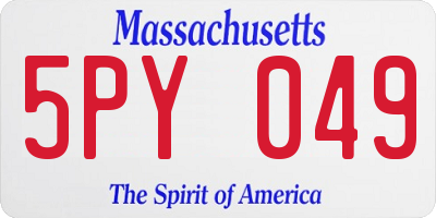 MA license plate 5PY049