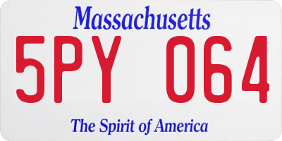 MA license plate 5PY064