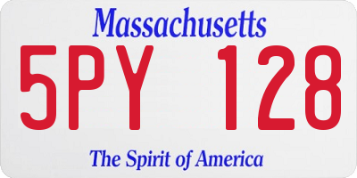 MA license plate 5PY128