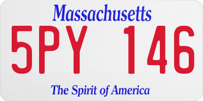 MA license plate 5PY146