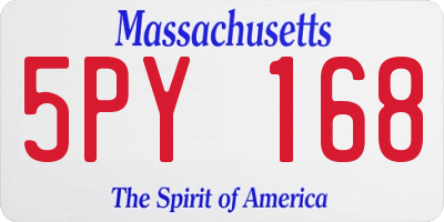MA license plate 5PY168