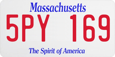 MA license plate 5PY169