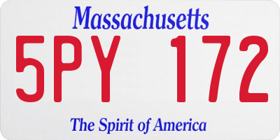 MA license plate 5PY172