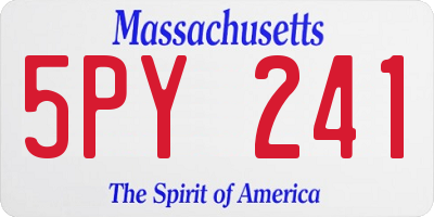 MA license plate 5PY241