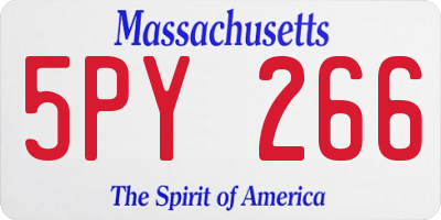 MA license plate 5PY266