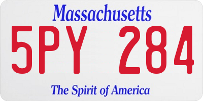 MA license plate 5PY284