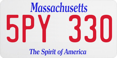 MA license plate 5PY330
