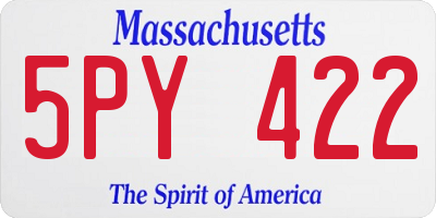 MA license plate 5PY422