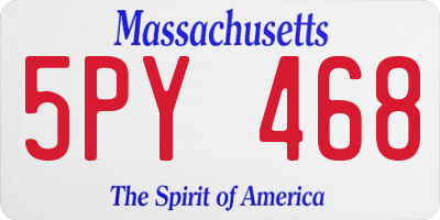MA license plate 5PY468
