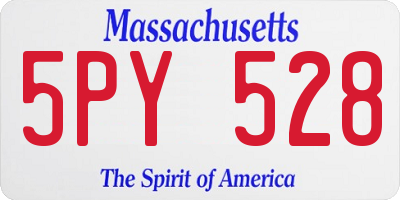 MA license plate 5PY528