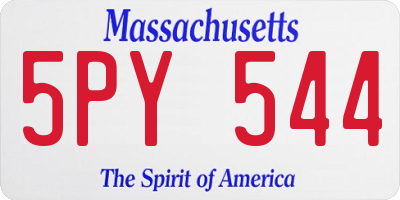 MA license plate 5PY544